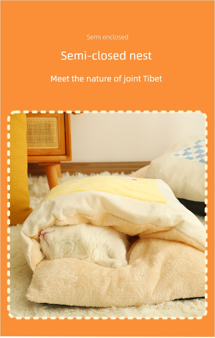 Duokete Semi-Closed Cold-Proof Quilt Sleeping Bag Cat Nest