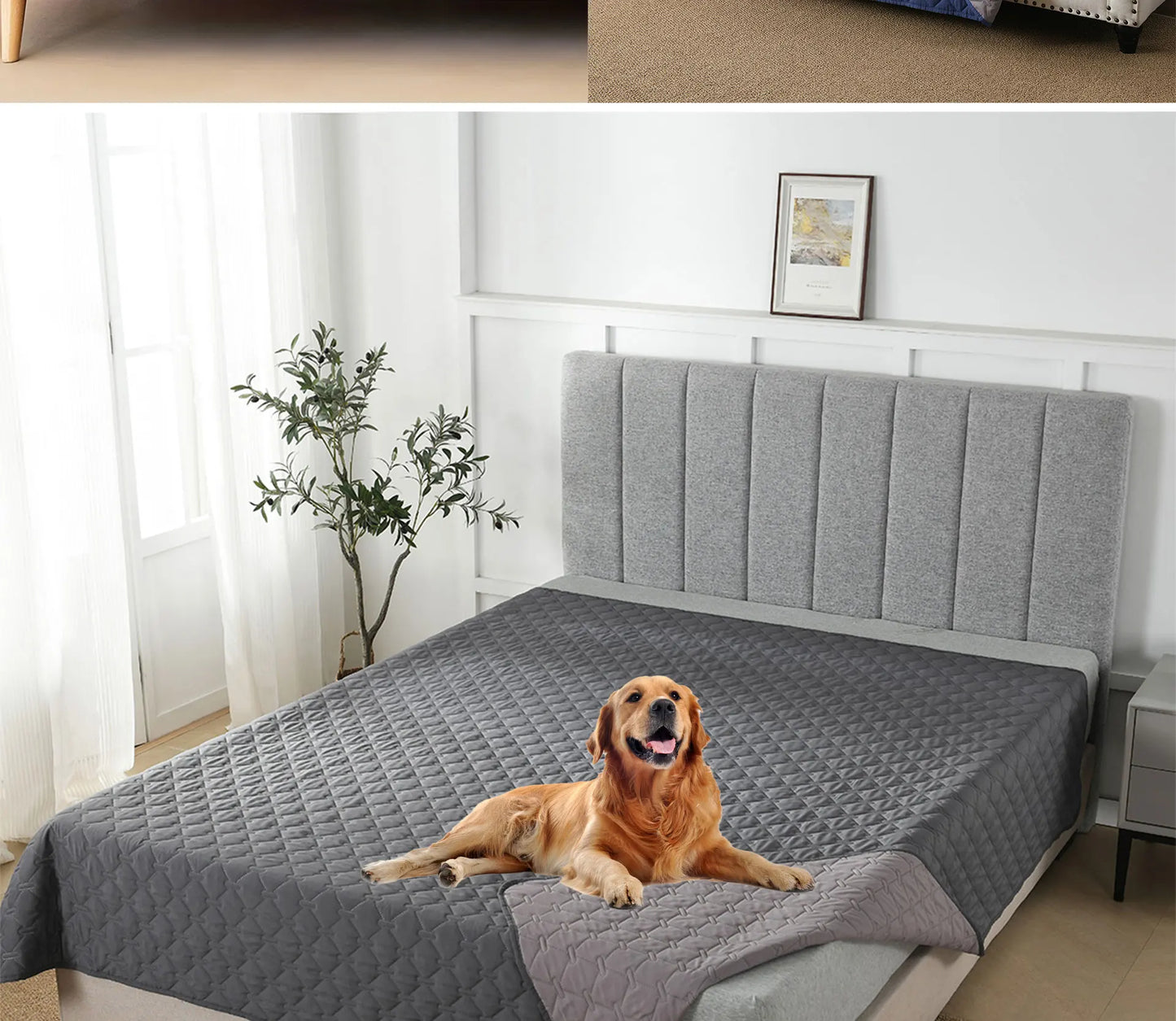 100% Double-Sided Dog Bed Cover Pet Blanket Sofa Couch Furniture Protector for Kids Children Dog Cat, Reversible