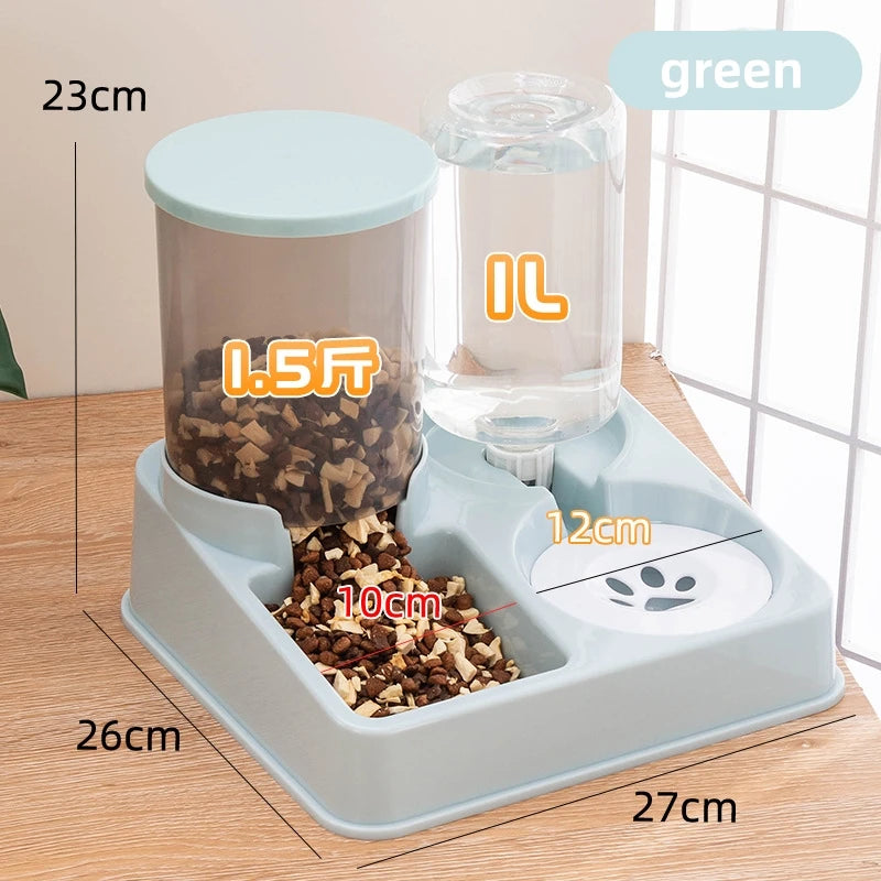 Large Capacity Pet Food Bowl Automatic Cat Feeder Dog Bowl Foodstuff Water Bottle Wet and Dry Storage Dispenser Pet Supplies