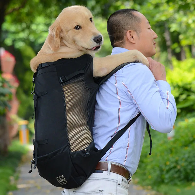 Sac de transport respirant pour chiens de grande taille Golden Retriever Bulldog Sac à dos réglable pour gros chiens Sacs de voyage pour animaux de compagnie Produits pour animaux de compagnie