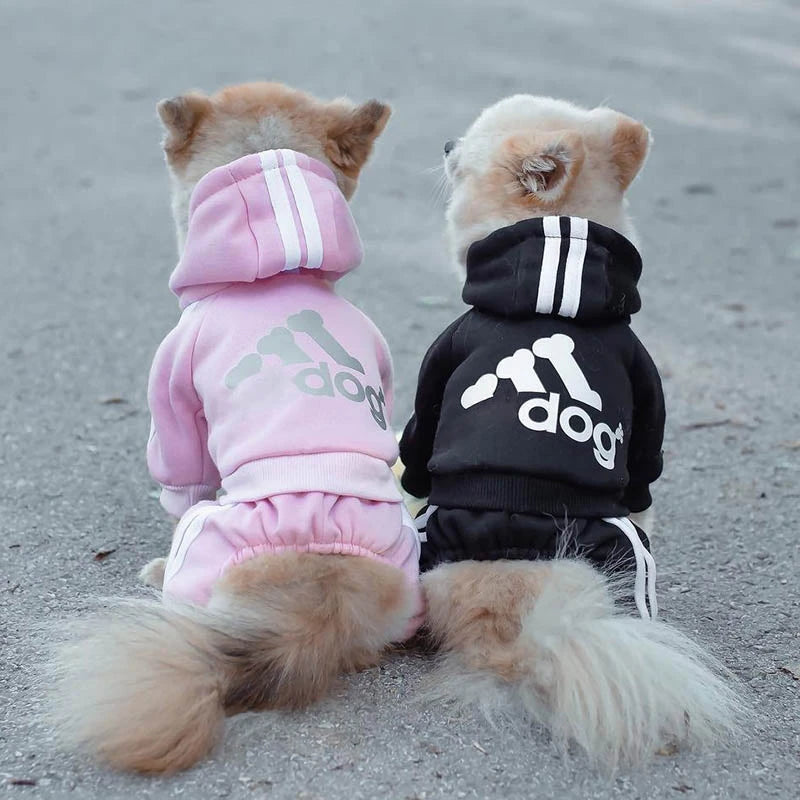 Four Legged Adidog Pet Dog Hoodie   Puppy Jumpsuit Letters Overalls for Small Medium Dogs Pomeranian Pajamas Winter Dog Jumpsuit