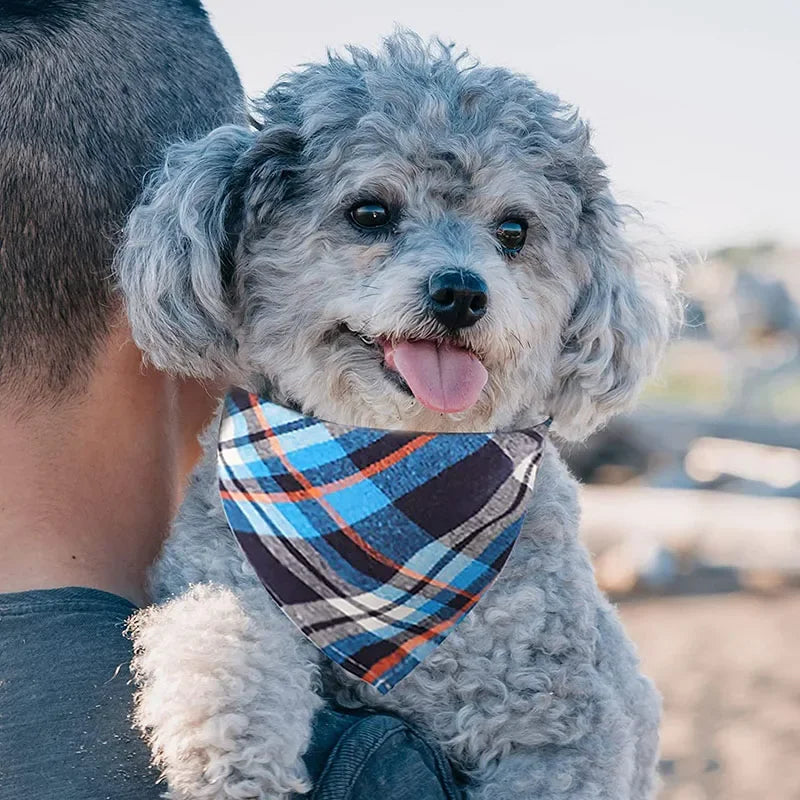 Bandanas para perros y gatos Bandana a cuadros para perros Bandana lavable para cachorros Baberos triangulares para perros Bufandas Accesorios para mascotas para niñas y niños