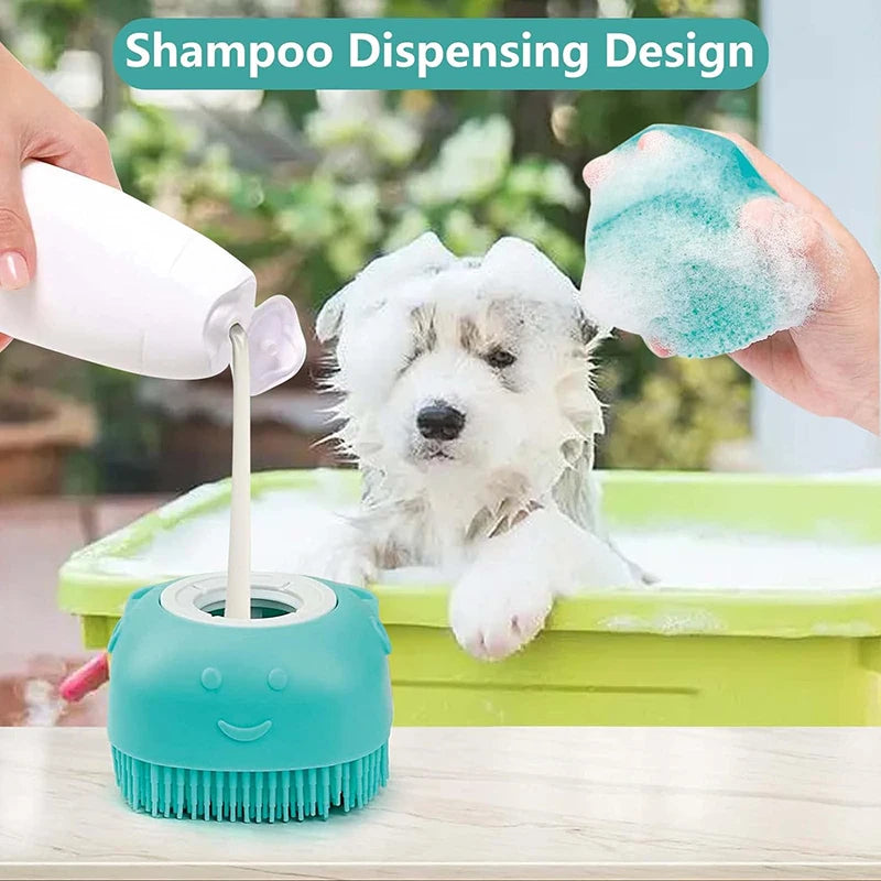 Puppy Dog Bath Accessories Pet Dog Bath Shampoo Brush Cat Grooming Massage Comb Scrubber For Bathing Short Hair Soft Silicone