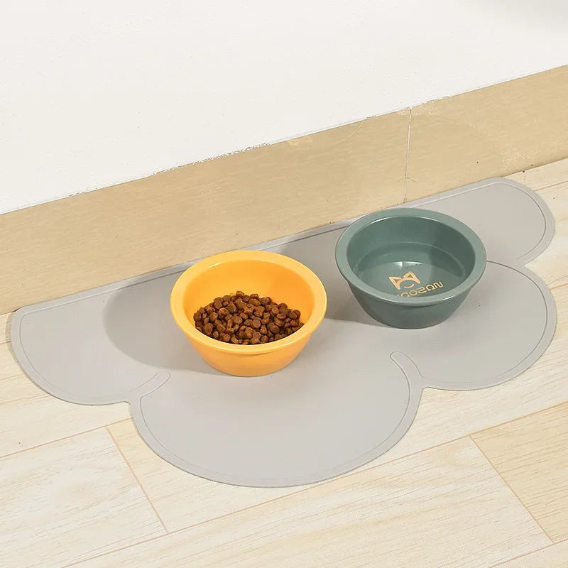 Cat Feeding Mat Waterproof  Solid Color Silicone Pet Food Pad Pet Bowl Drinking Mat  Placemat Easy Washing Dog accessories