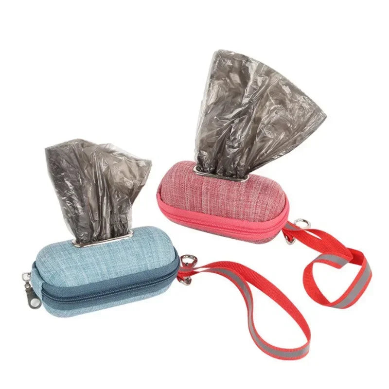 Portable Pet Dog Poop Bag Dispenser Pick-Up Bags Holder With Rope Cleaning Waste Garbage Box