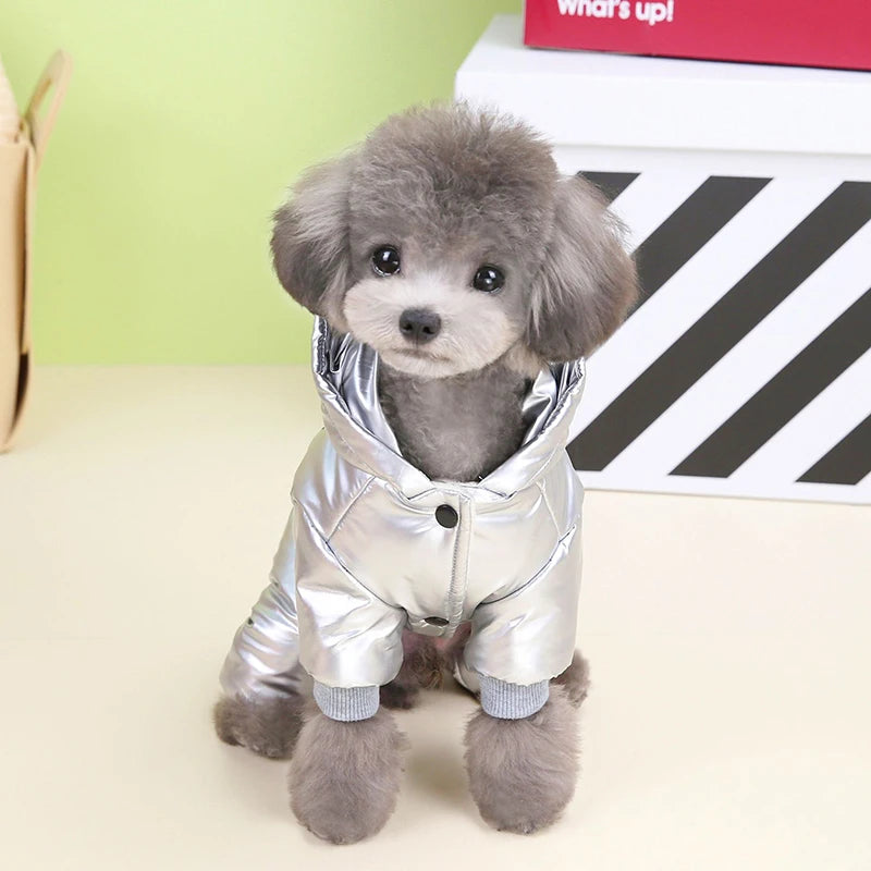 Padded Winter Puppy Onesie Waterproof Boy Dog Clothes for Small Dogs Warm Shih Tzu Down Jacket Chihuahua Jumpsuit Yorkie Costume