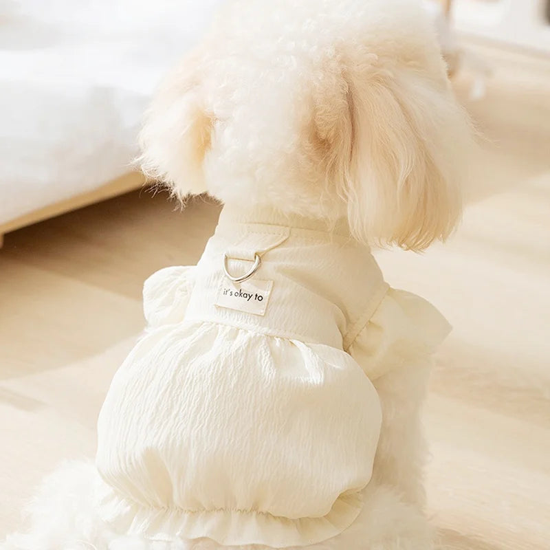 Summer Pet Princess Dog Clothes 2024 New Luxury Dog Dress Cute Solid Puppy Skirt Soft Cat Wedding Dress Pet Costumes Dog Clothes