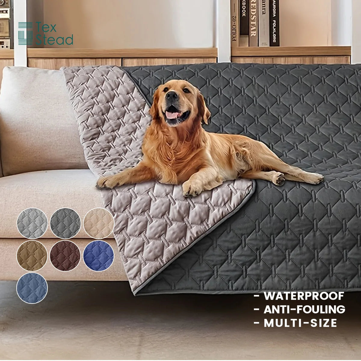 100% Double-Sided Dog Bed Cover Pet Blanket Sofa Couch Furniture Protector for Kids Children Dog Cat, Reversible