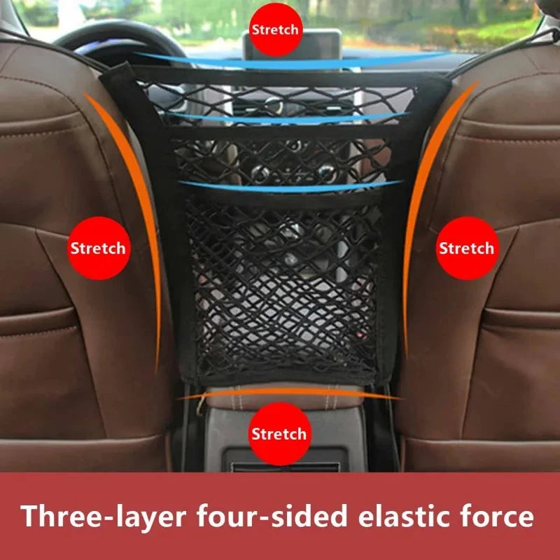 3 Layer Pet Dog Rear Seat Car Fence Isolation Protection Net Elastic Storage Separation Net Pet Safety Rail Pet Suppliy