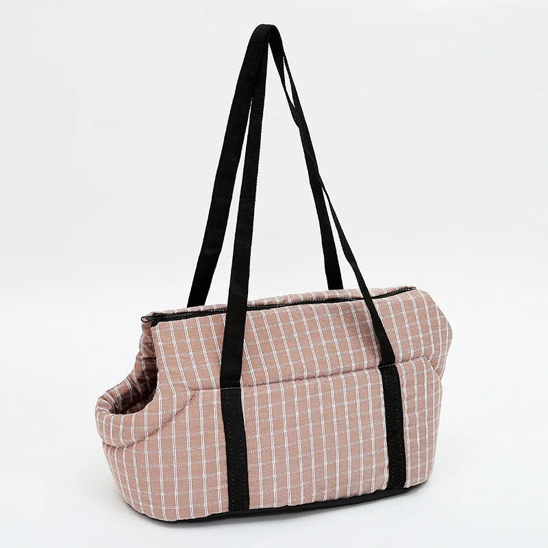 Plaid Pet Carrier for Cats or Dogs