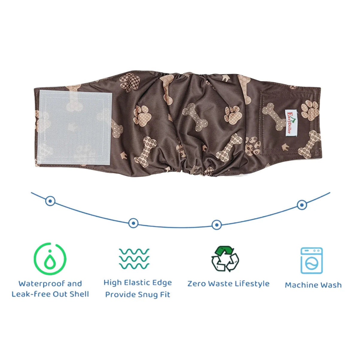 2 Pack Washable Male Dog Diaper Reusable Pet Sanitary Panties Nappy Belly Band Wrap For Incontinence And Training Dogs Diapers