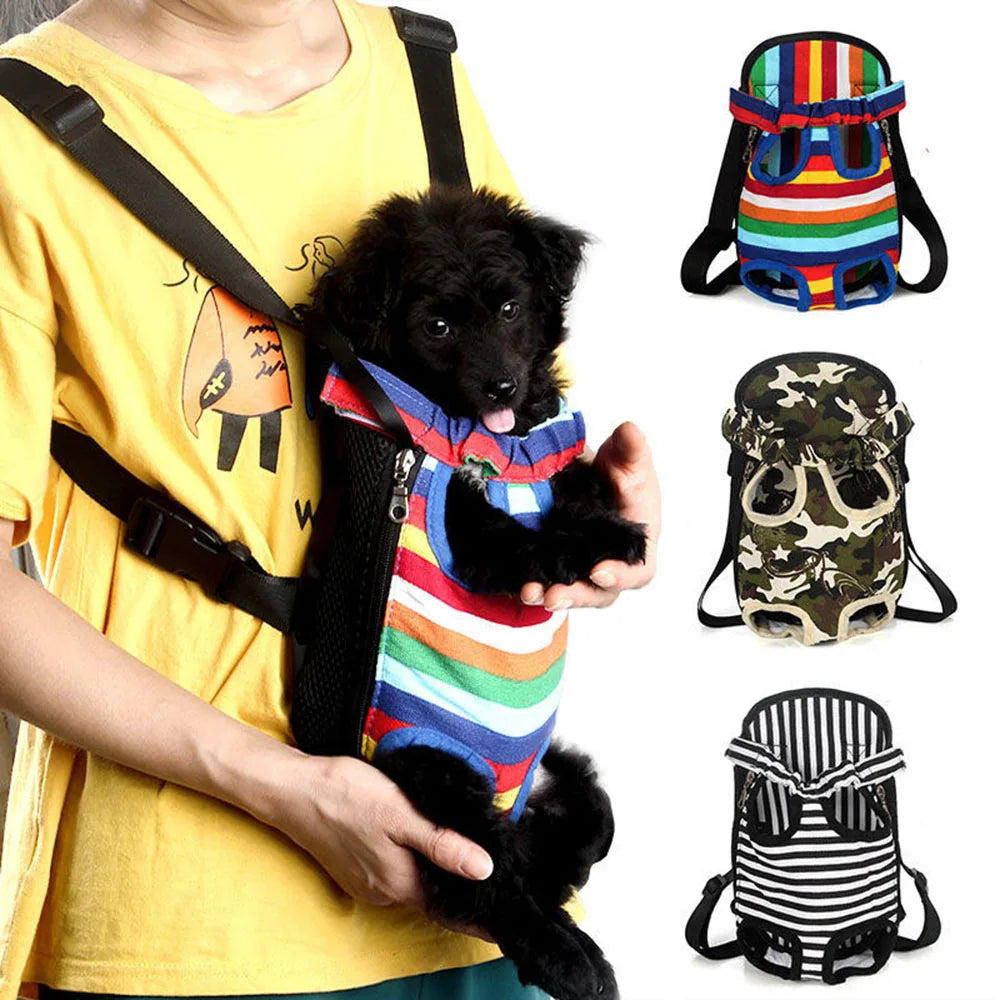 Small Dog Carrier Backpack Legs Out Pet Puppy Carrier Backpack Hands-Free Cat Travel Bag for Walking Hiking Bike and Motorcycle