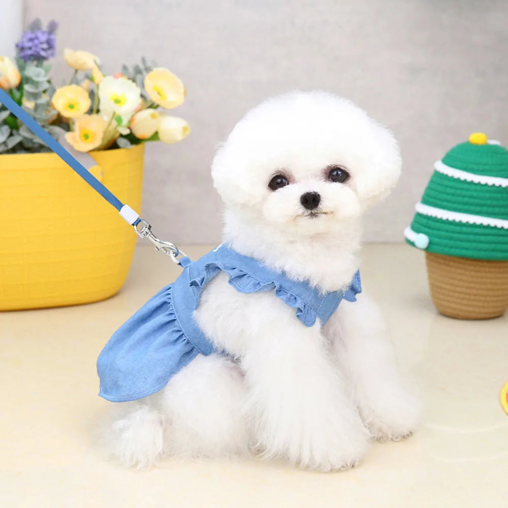 Dog Dress Puppy Luxury Skirt Dog Clothes Princess Dresses Wedding Evening Dress Tutu Skirt Denim Skirt for Small Dogs Clothing