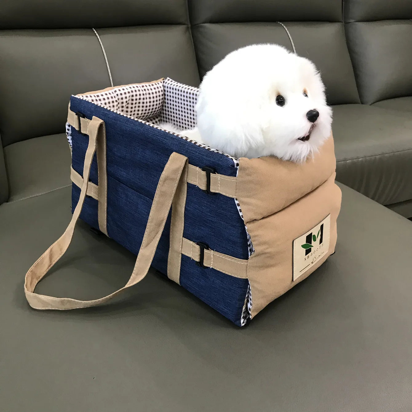 Dog Cat Carrier - Dog Car Booster Seat for Cats Dogs with Dog Travel Car Carrier with Safety Tethers Console Car Seat for Dogs