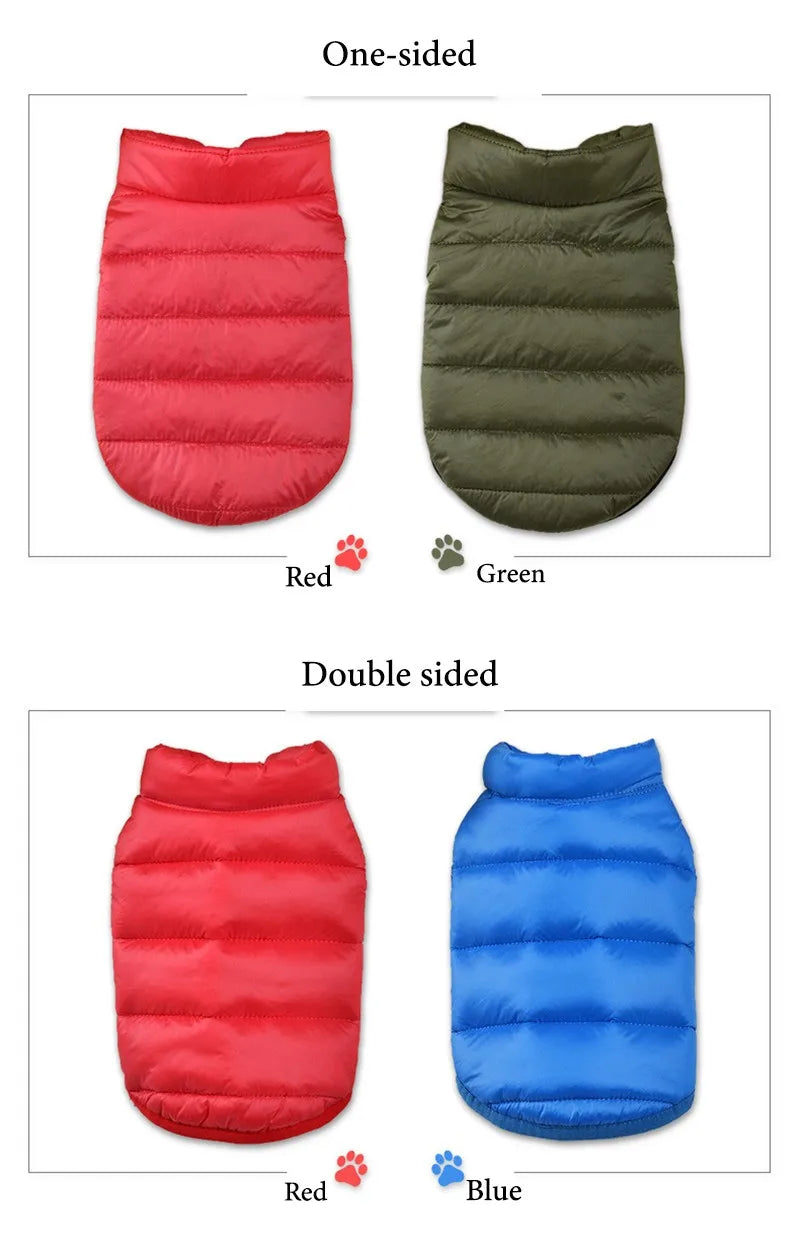 Double Sided Dog Coat Winter Warm Pet Dog Clothes For Small Medium Dogs Vest Chihuahua Clothing Soft Puppy Costumes Ropa Perro