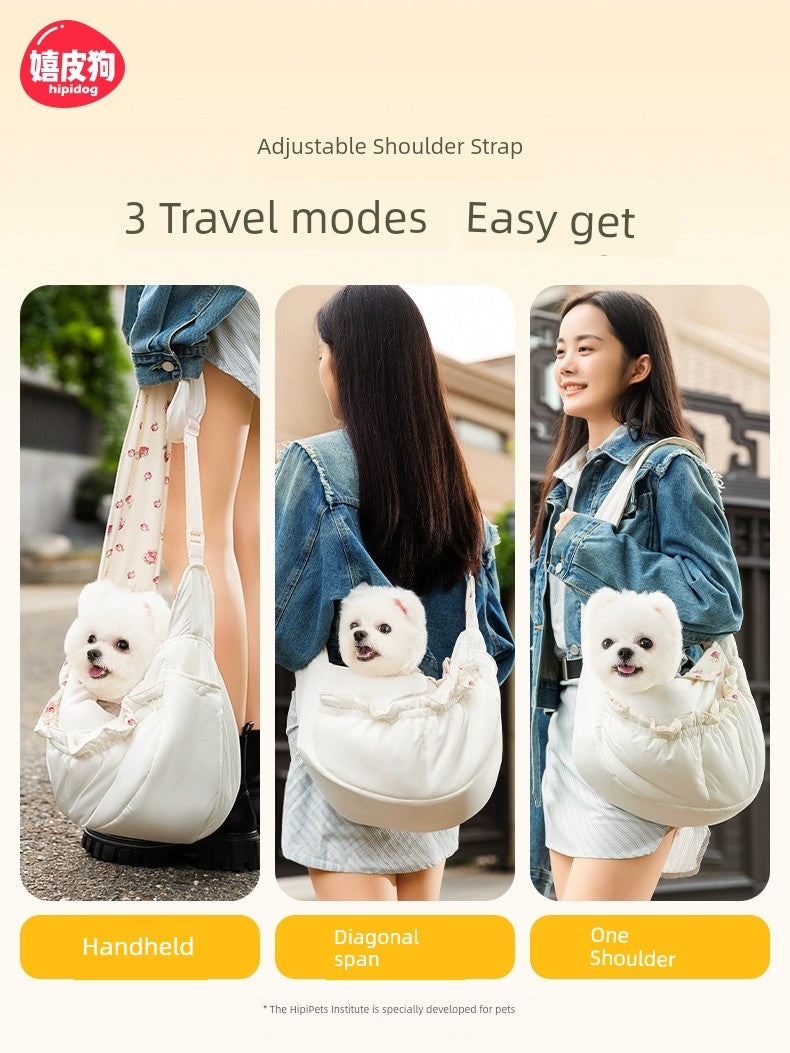 Dog Bag Portable Cat Bag Dog Diaper Bag Winter Heattech Small and Medium-Sized Dogs Shoulder Satchel Messenger Bag Pet Backpack