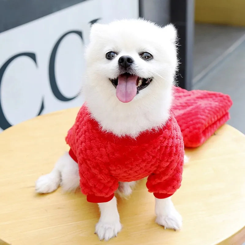 Winter Warm Dog Hoodies Pet Dog Clothes Soft Puppy Pullover Cute Bear Print Cat Sweatshirt Fashion Pet Hoodies Chihuahua Clothes