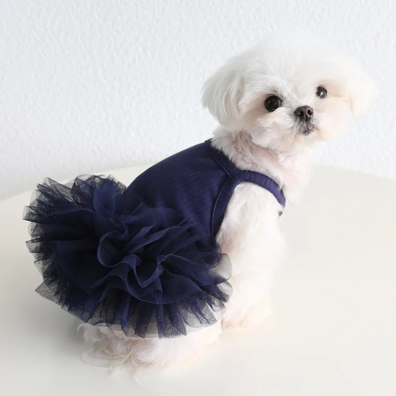 Puppy Clothes 2024 Pet Vest Jumper Dresses With Ballet Flullet Skirt Summer Spring Dog Fancy Apparel 4 Color XS XL Girl Princess