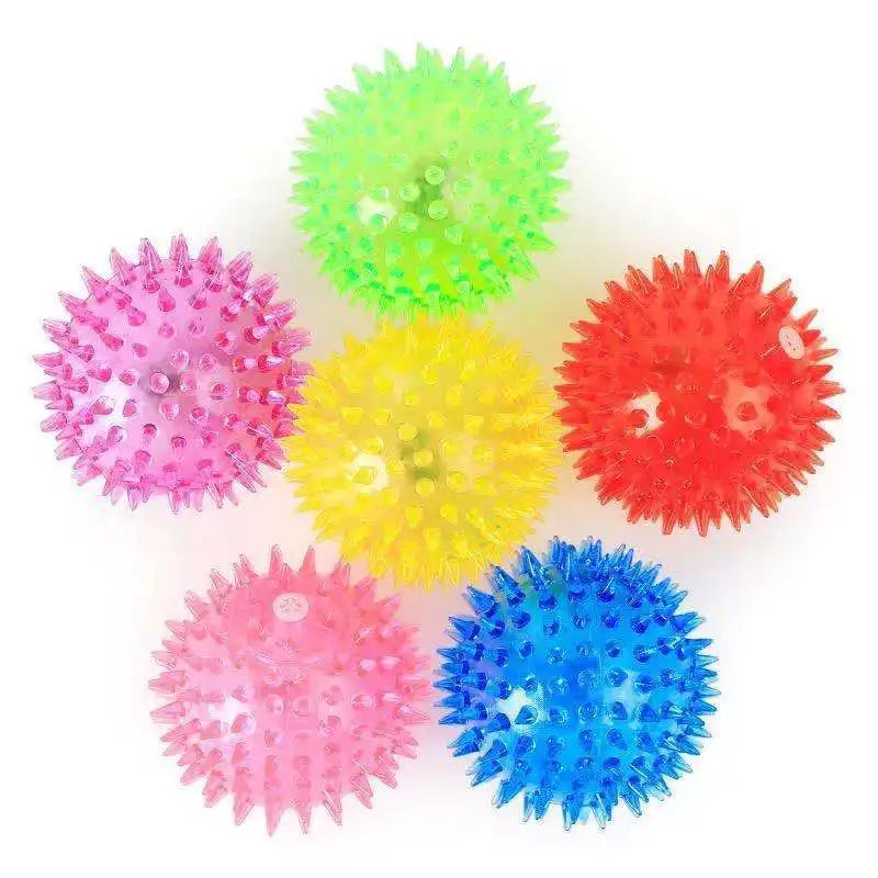 Dog Toy Pet Luminous Toy Ball Squeaky Bite Resistant Elastic Hedgehog Ball Dog Toys for Small Large Dogs Spiky Ball