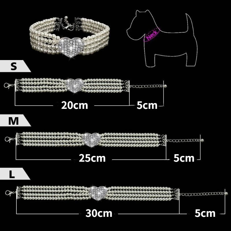 Pet Collar Puppy Cat Small Dog Jewelry Necklace Party Pearl Collar Pet Accessories  ошейник для собак