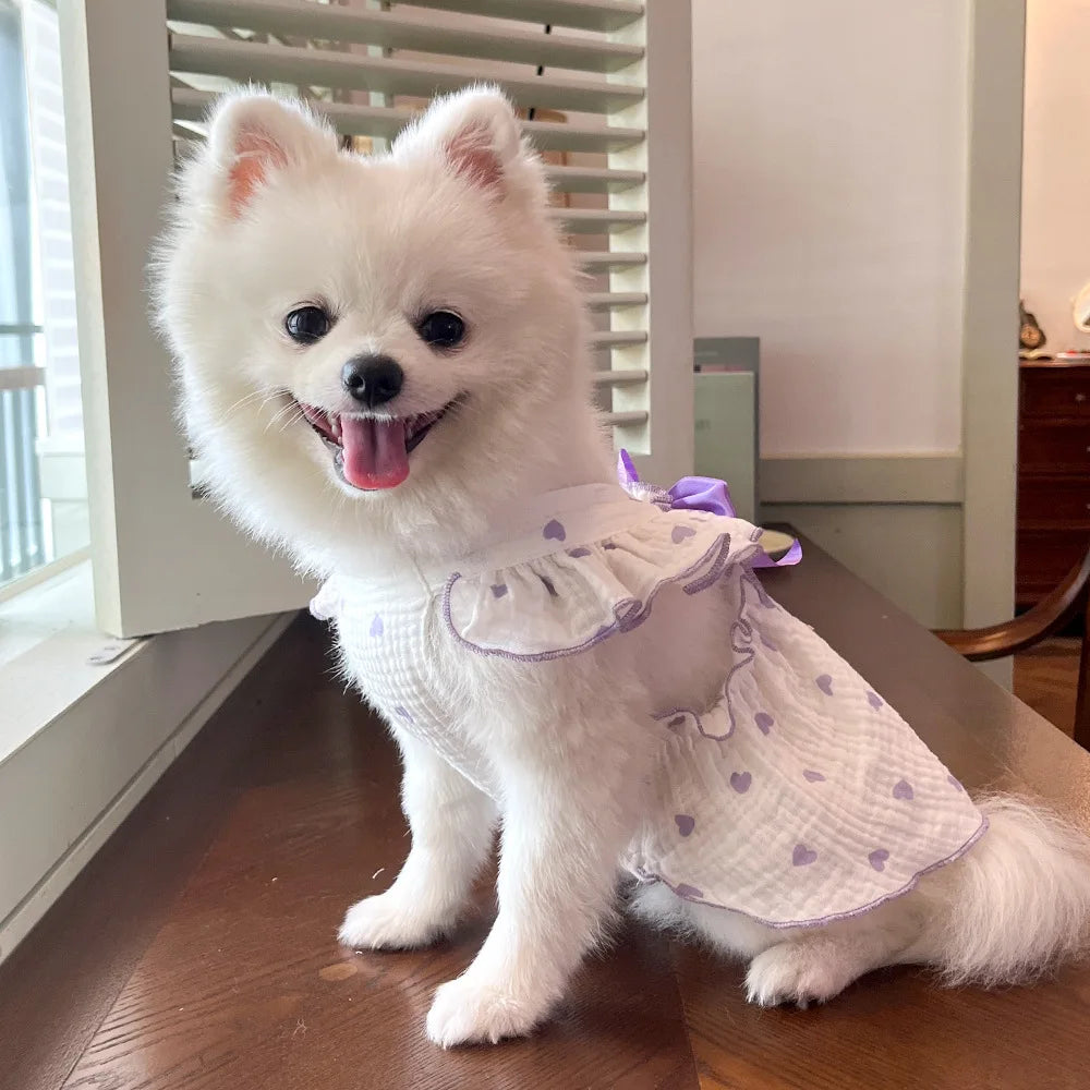 Cute Dog Clothes for Small Dogs Summer Dog Princess Dress Breathable Puppy Clothing Fashion Cat Wedding Skirt Pet Thin Dresses