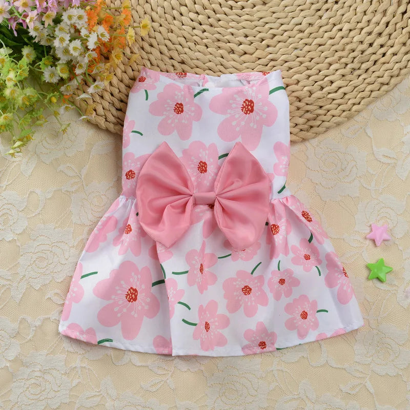 Summer Printed Pet Dog Dress Sling Style Fruit Pattern Puppy Skirt for Small Medium Dogs Clothes Chihuahua Vest Teddy Costumes