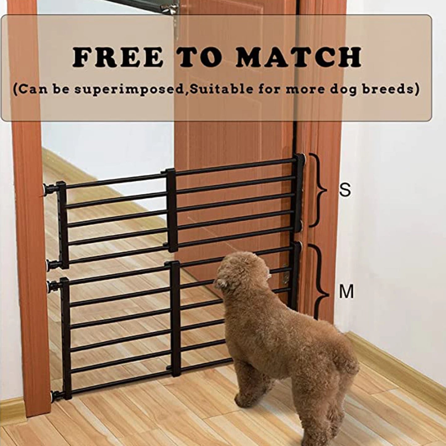 Household Pet Railing Isolation Door Anti-blocking Cat Dog Fence Indoor Cage Small Medium Pets Length 55.8-100cm Width 24cm