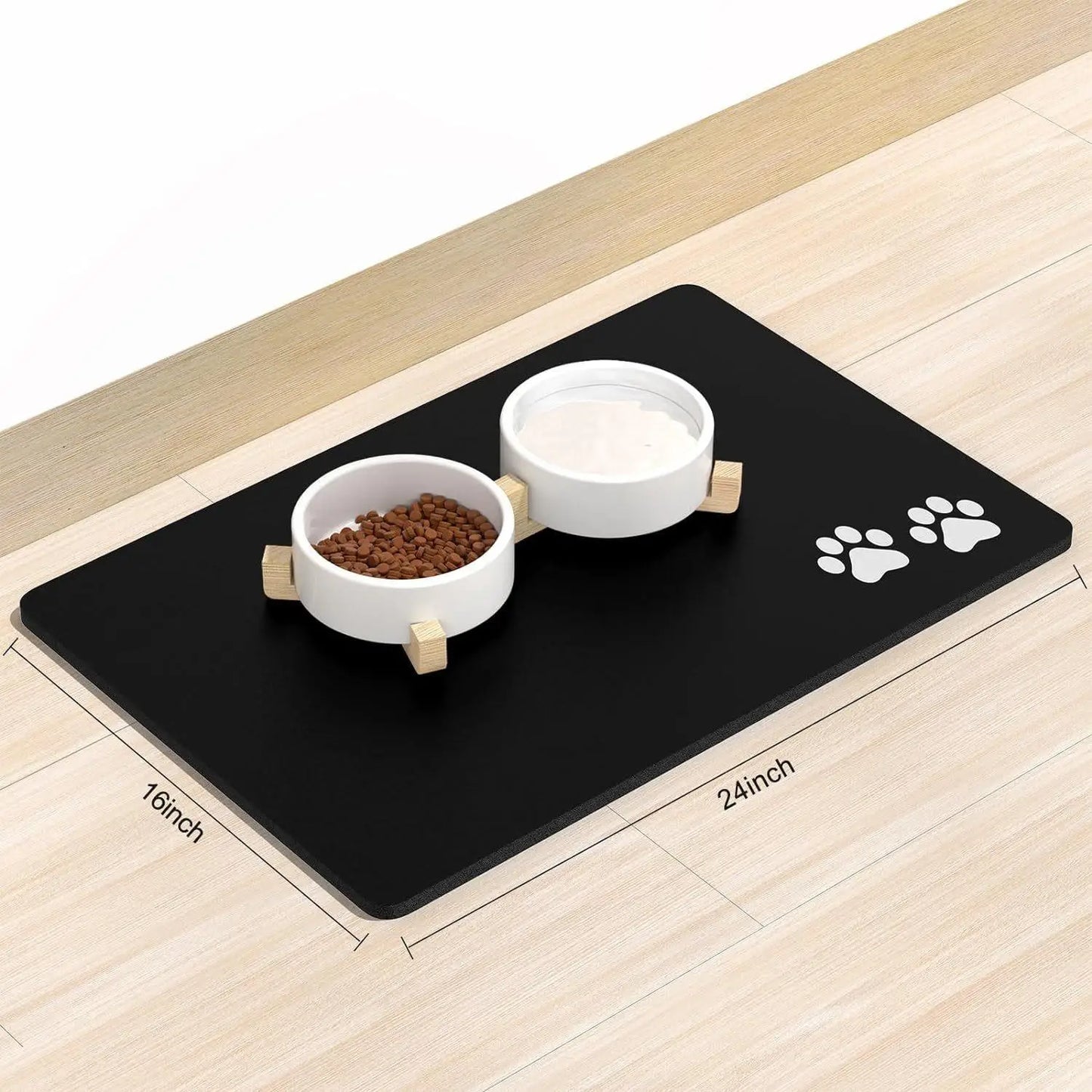 Pet Feeding Mat-Absorbent Pet Placemat for Food and Water Bowl, with Waterproof Rubber Backing, Quick Dry Water Mat for Dog Cat