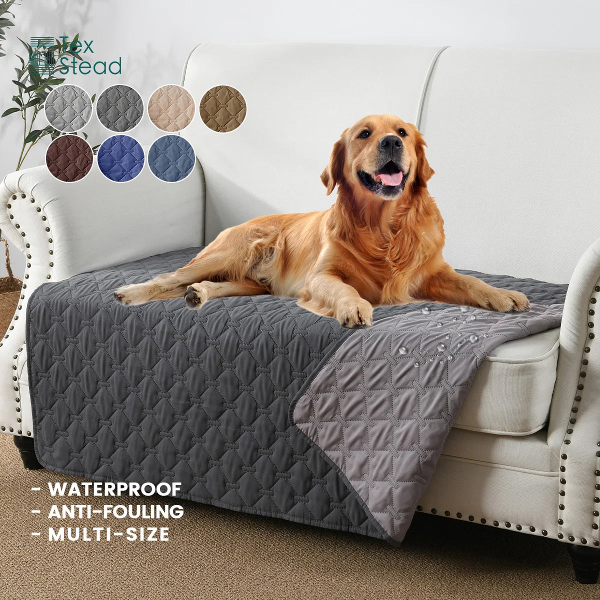 100% Double-Sided Dog Bed Cover Pet Blanket Sofa Couch Furniture Protector for Kids Children Dog Cat, Reversible