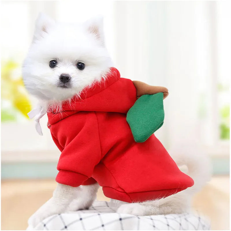 Cute Fruit Dog Clothes Reindeer Small Dogs Hoodies Warm Pet Clothing Puppy Cat Costume Coat Chihuahua Mouse Cheese Jacket Suit