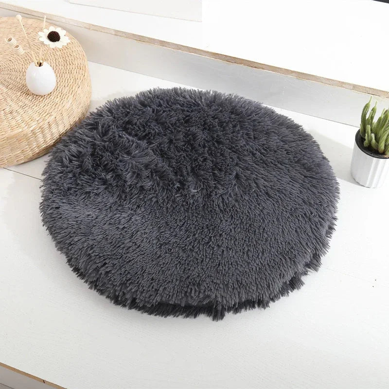 Plush Cat Bed Mats Round Pet Bed for Cats Small Dogs Soft Fleece Pet Sleeping Mat Kitten Puppy Nest Pet Cushion Cat Accessories