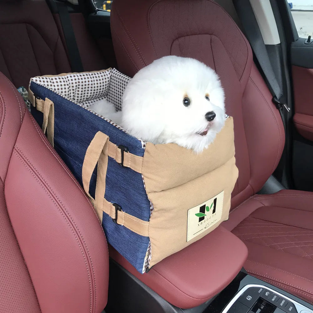 Dog Car Seat for Small Dog Center Console Seat Pet Booster Seat for Car Safety Travel Puppy Portable Dog Carrier for Cats Bag