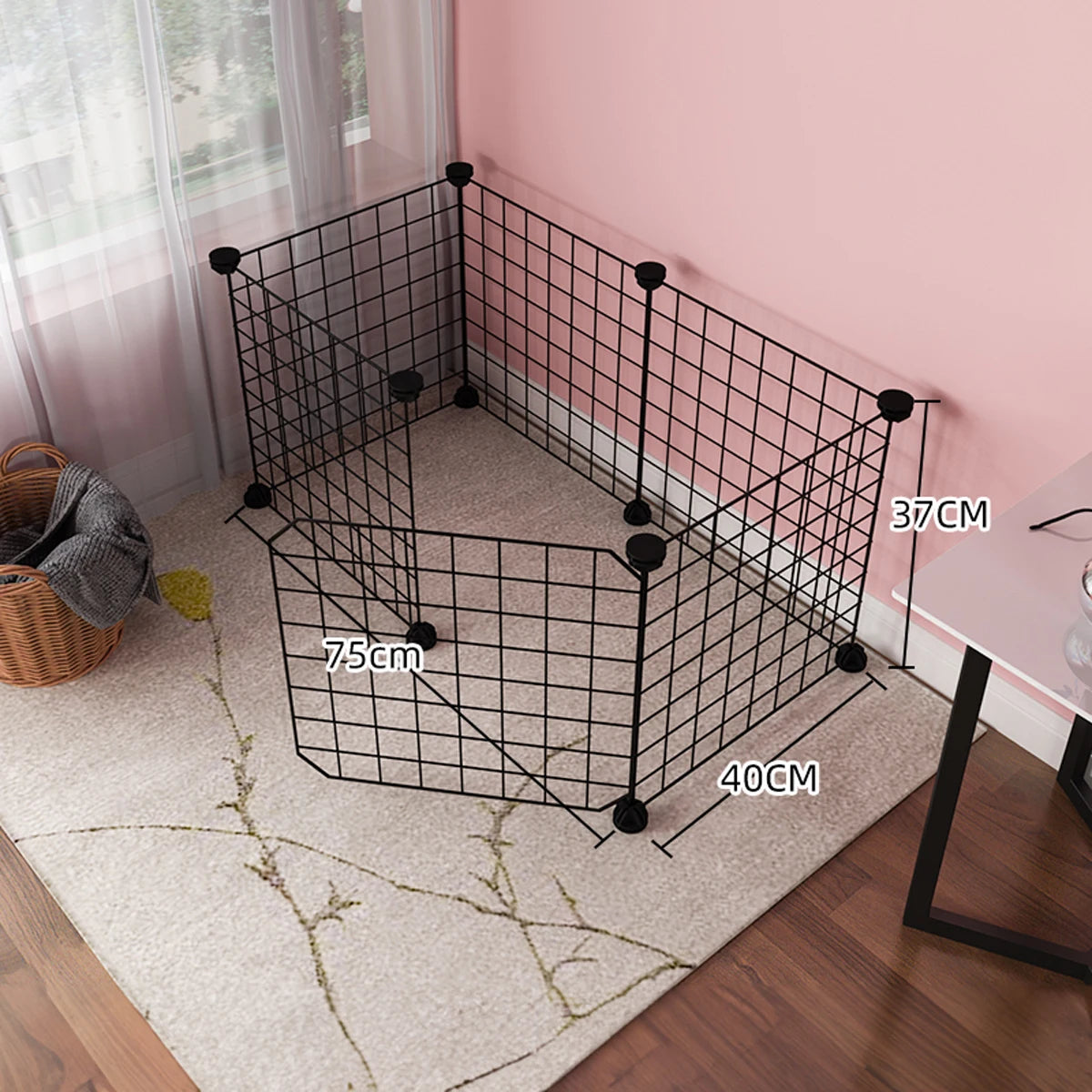 Pet Fence Dog Cage Indoor Encrypted Iron Mesh Fence Cat Cage Free Splicing Rabbit Guinea Pig Chinchilla Fence