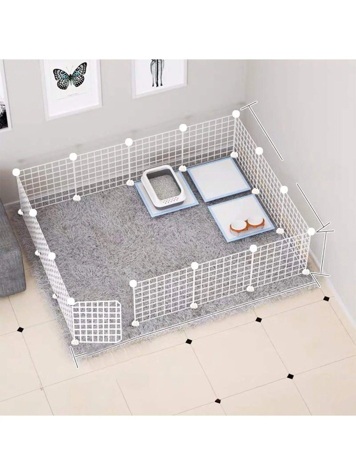 White pet fence DIY iron mesh can be freely combined cat cage dog cage hamster cage rabbit cage