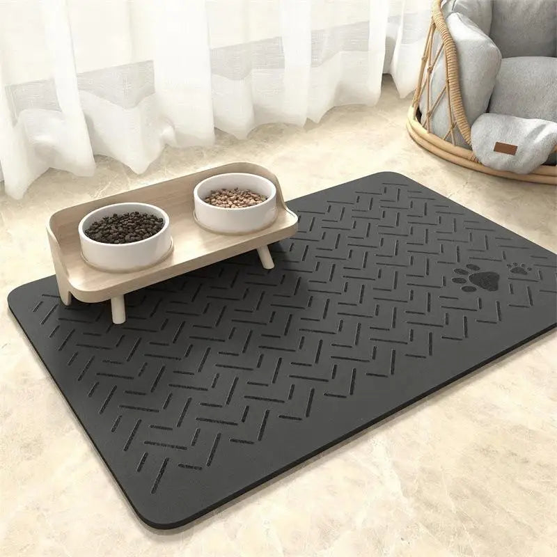 Pet Feeding Mat-Absorbent Pet Placemat for Food and Water Bowl, with Waterproof Rubber Backing, Quick Dry Water Mat for Dog Cat