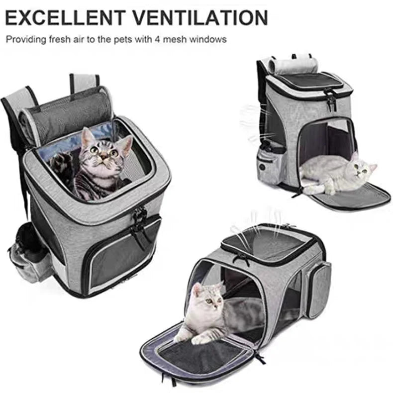 Astronaut Expandable Pet Backpack, Portable, Foldable, Transport, Travel Bag, Breathable Space Capsule, Cat & Dog Puppy Carrier