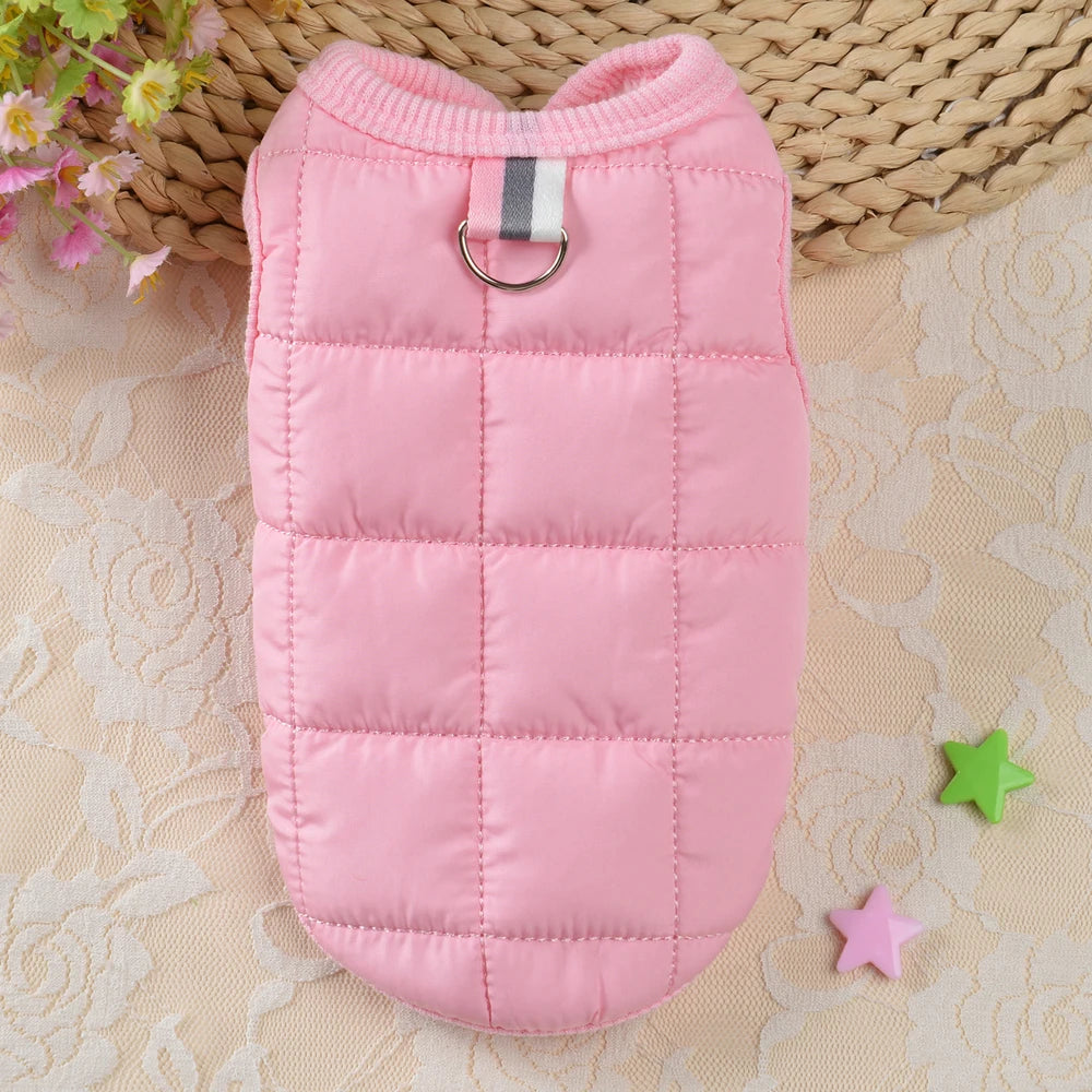 Winter Dog Clothes Warm Dog Coat Vest Clothing Soft Pet Puppy Chihuahua Yorkshire Jacket Outfit For Small Medium Dogs Pink S-2XL