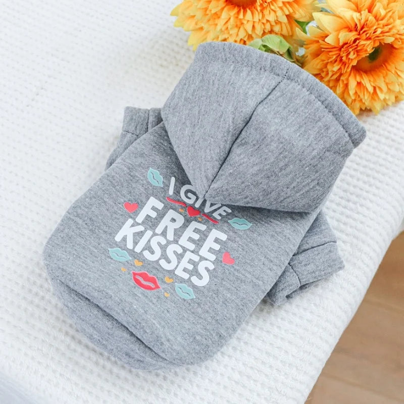 Pet Dog Clothes for Small Medium Dogs Winter Warm Dog Hoodie Letter Print Puppy Pullover Pet Sweatshirt Bichon Frise Dog Clothes