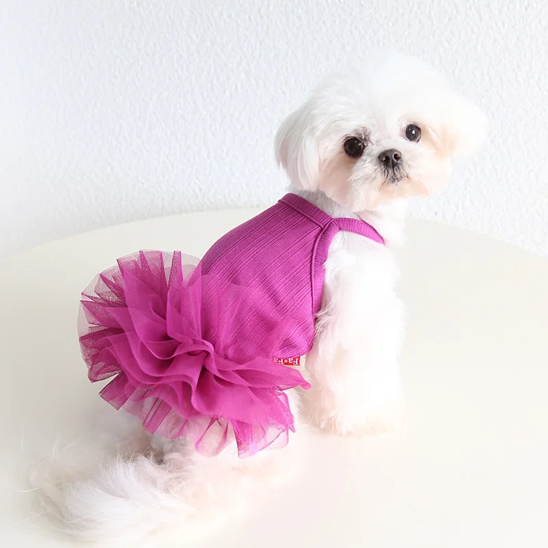 Cute Princess Dress for Pets, Cotton Clothes, Comfortable and Soft Dresses for Lovely Dogs, Sizes XS-XL, Summer