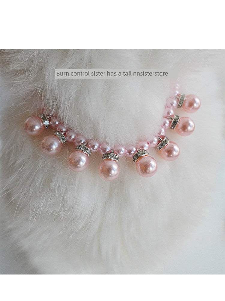 Pearl Necklace French Retro Pet Dog Cat