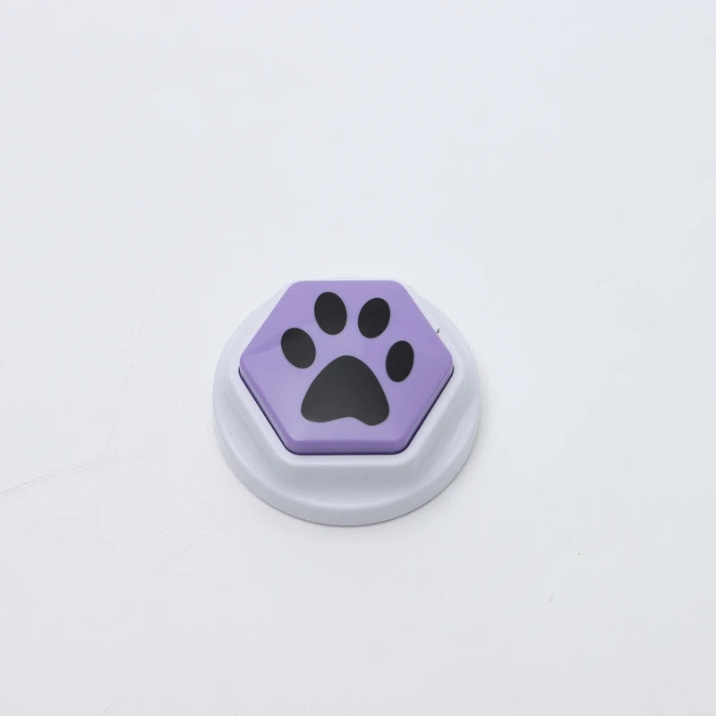 Pet Training Recordable Talking Sound Button Hexagonal Paw Pattern Speak Answering Interactive Voice Dog Toy For Communication