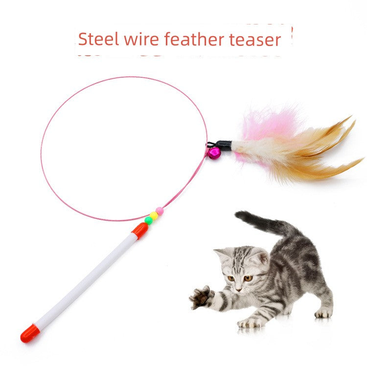 Bite-Resistant with Bell Relieving Stuffy Handy Gadget Steel Wire Cat Teaser