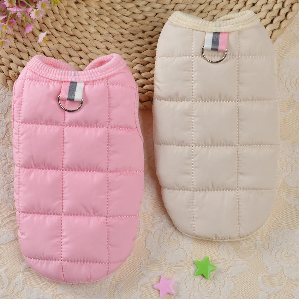 Winter Dog Clothes Warm Dog Coat Vest Clothing Soft Pet Puppy Chihuahua Yorkshire Jacket Outfit For Small Medium Dogs Pink S-2XL