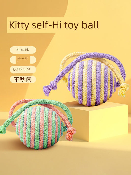 Self-Hi Relieving Stuffy Anti-Scratch Sound Grinding Teeth Kittens Toy Ball