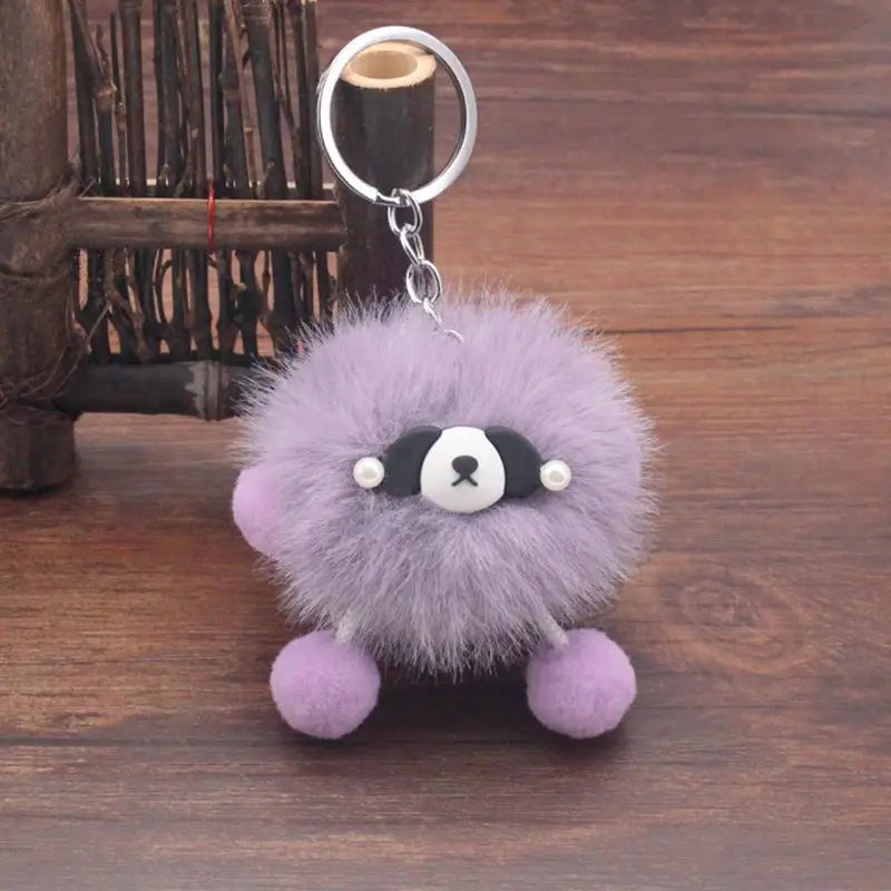 1Pcs Plush Dumb Bear Keychain Animal Pendant Keyring Pets Doll Gift Handbag Key Holder DIY Jewelry Clothing Crafts Accessory