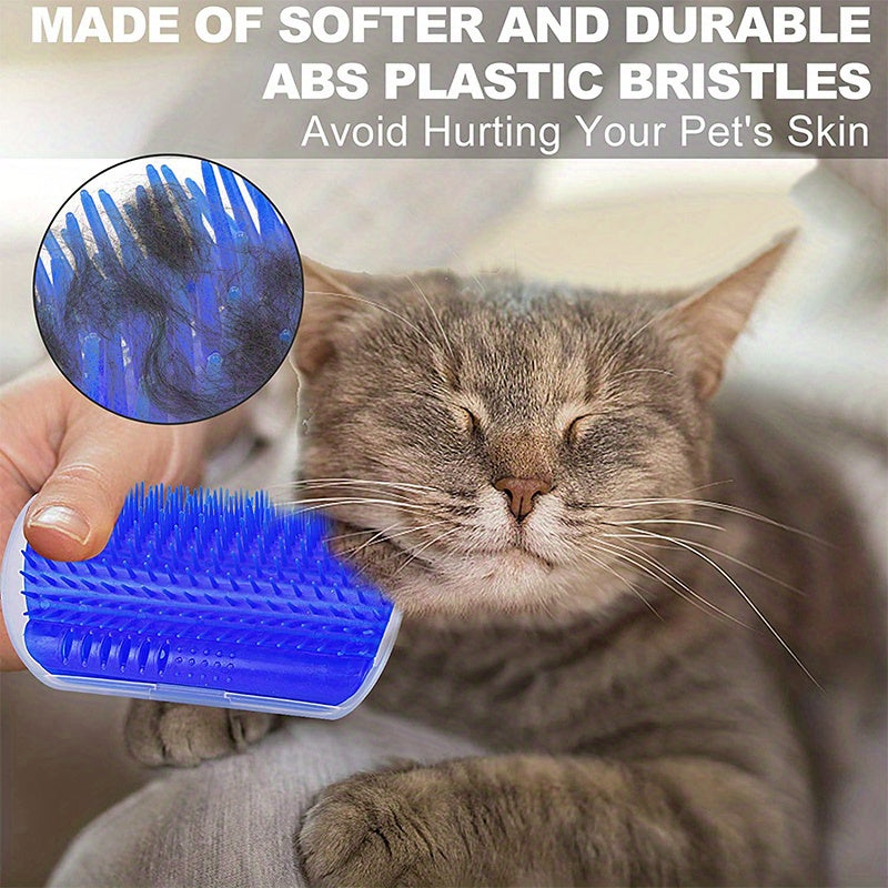 Cepillo de masaje para mascotas y gatos, cepillo para raspar las esquinas, para quitar el pelo, cepillo de limpieza de belleza, peine extraíble para gatitos, rascadores para gatos, herramienta de masaje