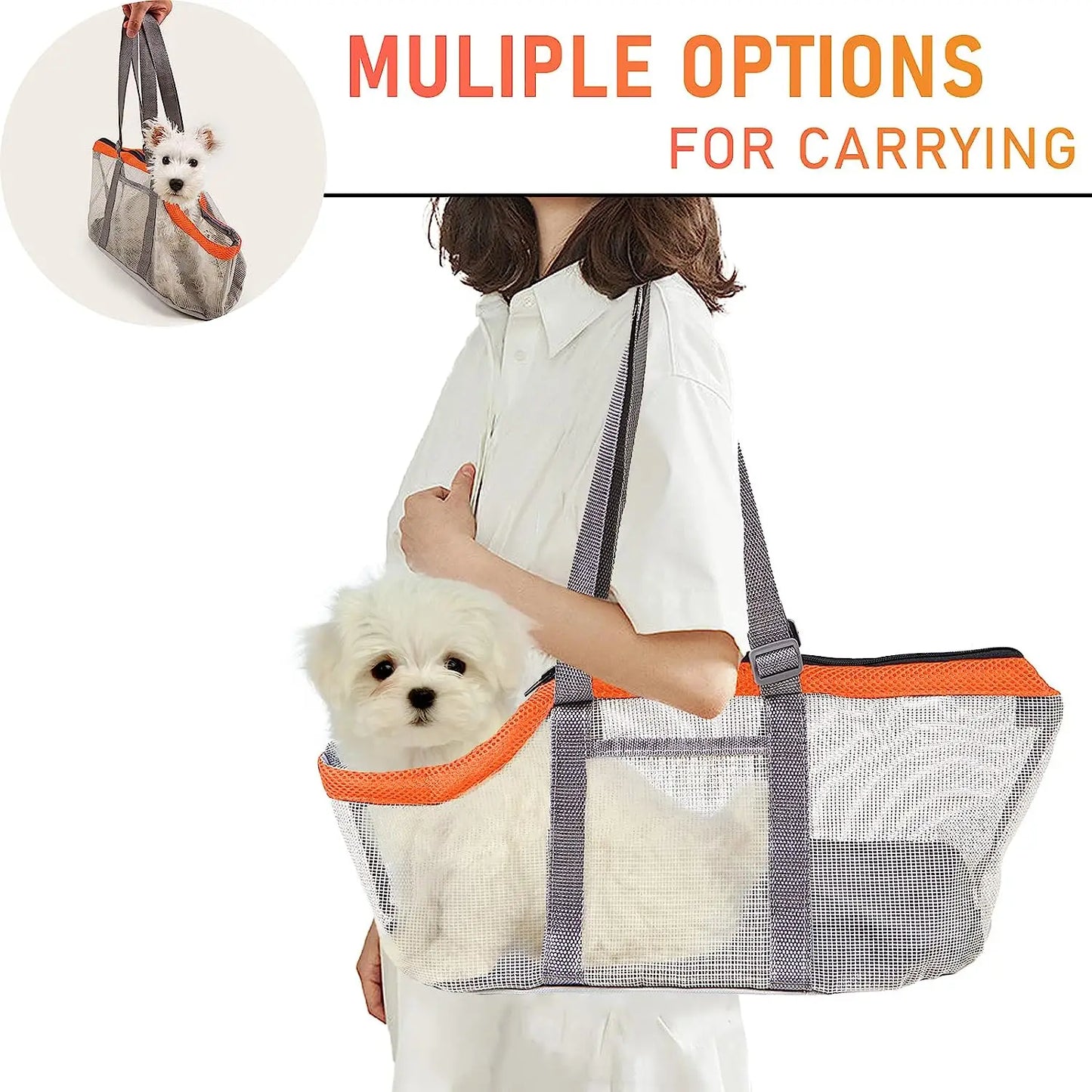 Pet Carrier Bags Mesh Foldable Pet Carrier Handbag Purse for Small Dogs Miniature Schnauzer Miniature Dogs