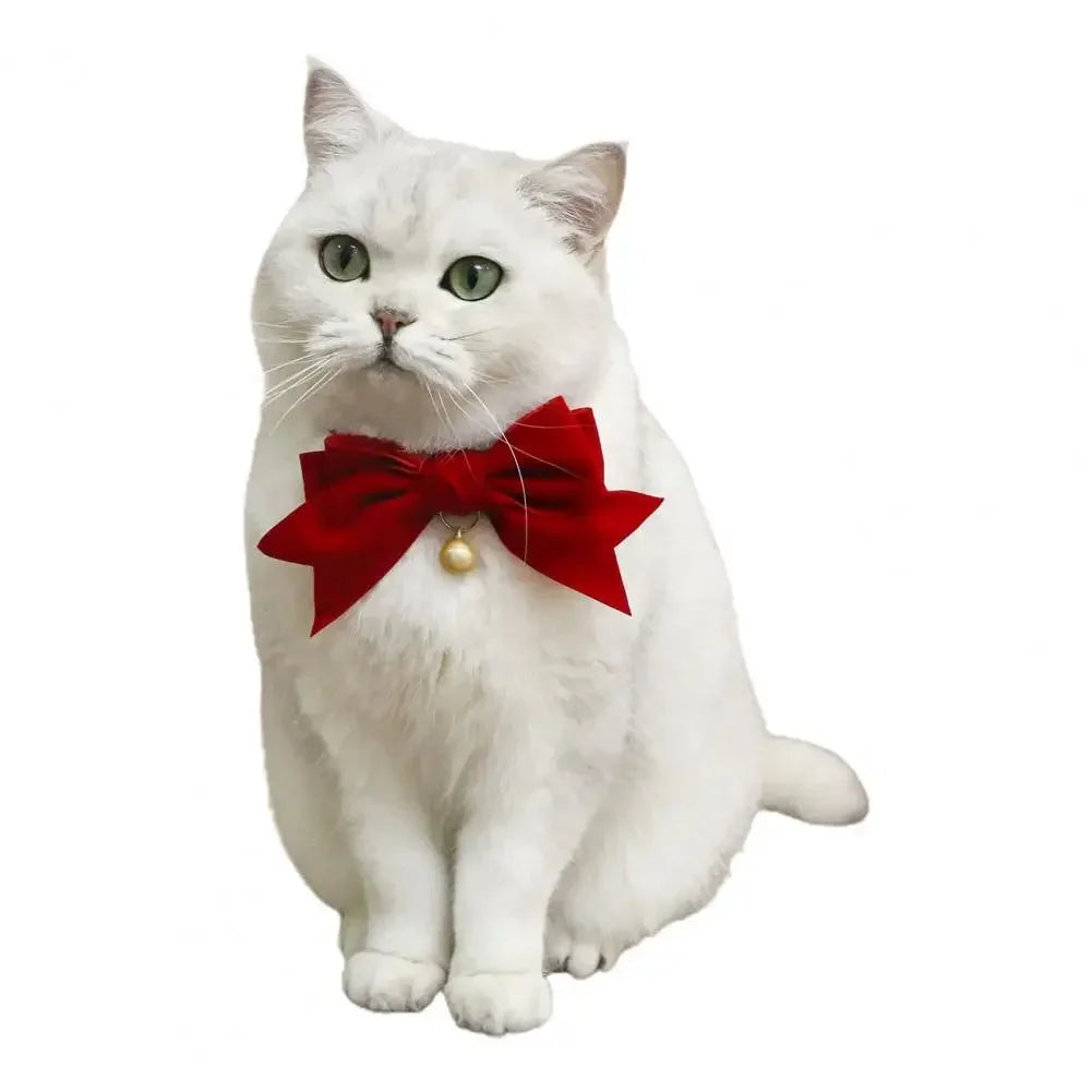 Pet Collar Exquisite Comfortable Decorative Pet Kitten Cat Velvet Bowknot Neck Circle Neck Bow Pet Accessories