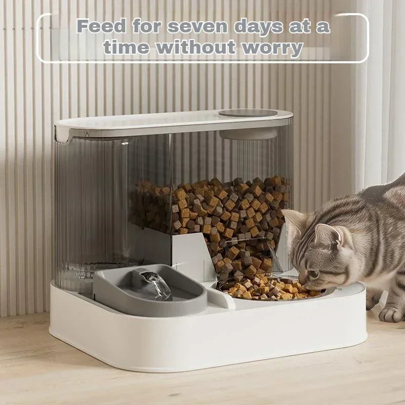 Steel Bowl Water Dispenser Plug-in Cat Automatic Pet Feeder with Stainless Water Fountain Drinker for Cats Feeding and Water