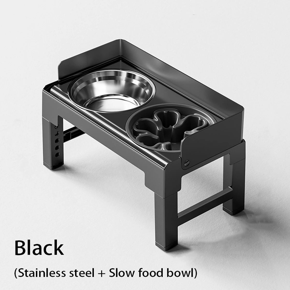 Collapsible Elevated Dog Bowls Adjustable Raised Stand with Double Stainless Steel Food Water Bowls for Small Medium Large Dogs